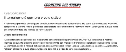 Intervista sul CdT 09/01/21