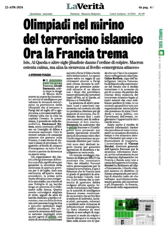 La Verità 22.04.2024