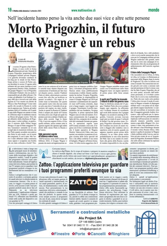 Mattino della Domenica 3.09.2023